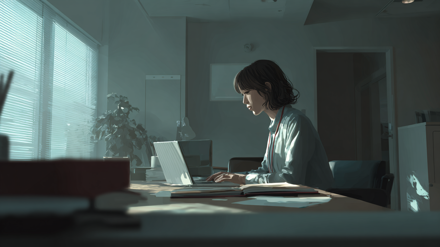 販売スタッフから事務職への転職を考えパソコンスキルに不安を感じる人のイメージ